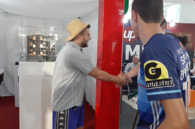 Badin - o Colono no stander da Construtora Velho Casarão na EXPO CONCÓRDIA