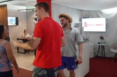 Badin - o Colono no stander da Construtora Velho Casarão na EXPO CONCÓRDIA