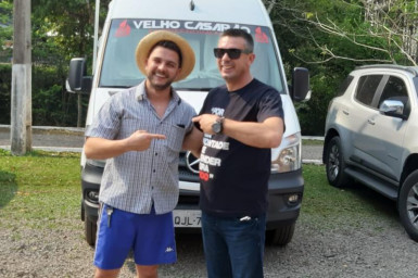 Badin - o Colono no stander da Construtora Velho Casarão na EXPO CONCÓRDIA